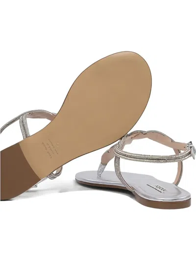 Ninalilou Braided Leather Sandals With Silver Finish In Silver
