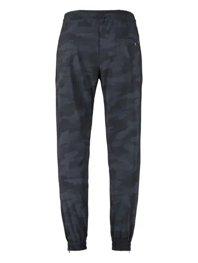 The (alphabet) Camouflage Drawstring Pants In Black