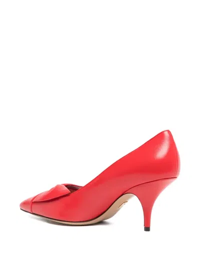 Ferragamo Pointed-toe Pump With Mid-height Stiletto Heel In Red