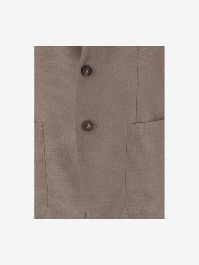 Tagliatore Men Beige Single Breasted Wool Blazer, 40 Luxury Blazers For Men Darveys In Brown