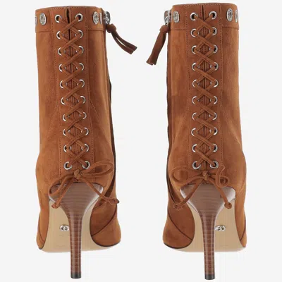 Mach &amp; Mach Leather Boot With Decorations In Brown