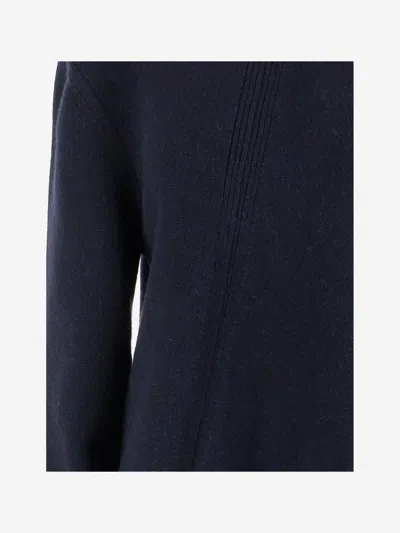 Jil Sander Asymmetrical Wool-blend Sweater In Blue