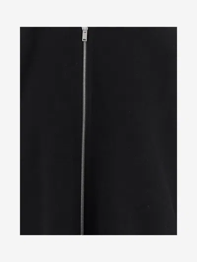 Jil Sander Wool Jacket With Hood And Button Cuffs In Black