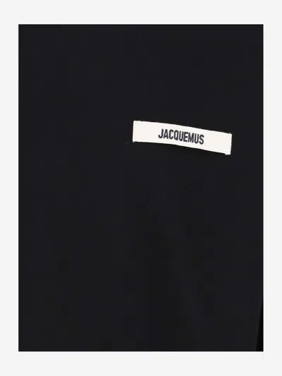Jacquemus Hooded Long Sleeve Knitwear With Ribbed Cuffs In Black