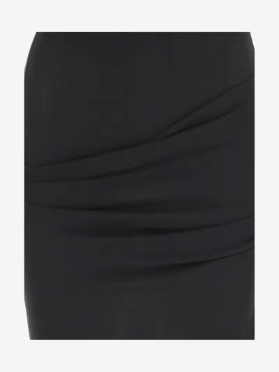 Jacquemus La Mini Robe Drapeado Jersey Dress In Black