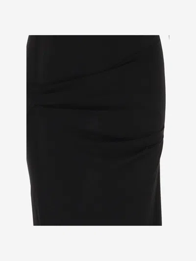 Jacquemus Short-sleeved Black Viscose Midi Dress In Black