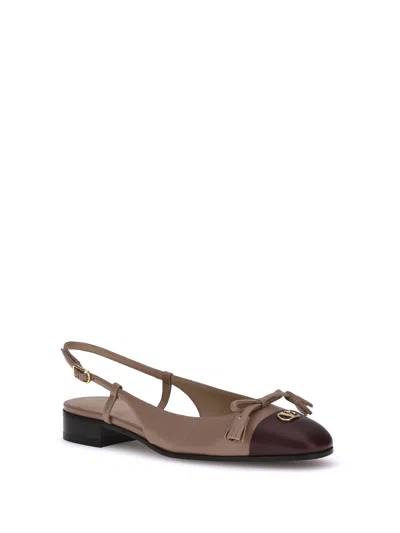 Valentino Garavani Valet Du Roi Ballerinas In Brown