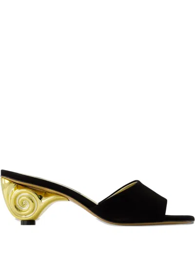 Carel Paris 50mm Naiade Spiral-heel Sandals In Black