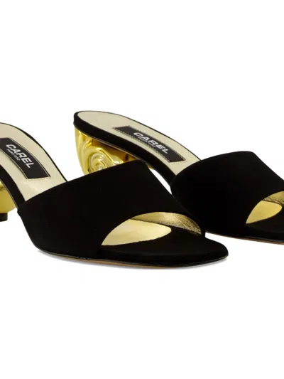 Carel Paris 50mm Naiade Spiral-heel Sandals In Black