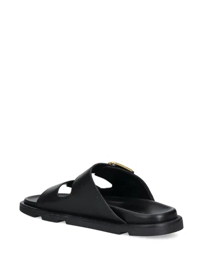 Marc O'polo Buckle-detail Leather Slides In Black