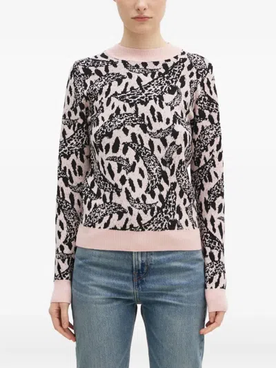 Fiorucci Leopard-jacquard Crew-neck Sweater In Multi