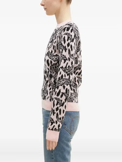 Fiorucci Leopard-jacquard Crew-neck Sweater In Multi