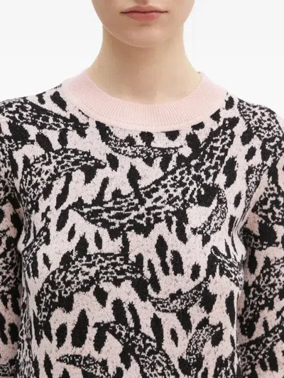 Fiorucci Leopard-jacquard Crew-neck Sweater In Multi