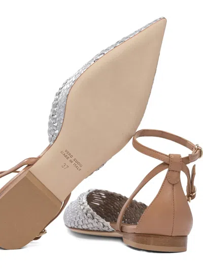 Lella Baldi Woven Leather Ankle-strap Pumps In White
