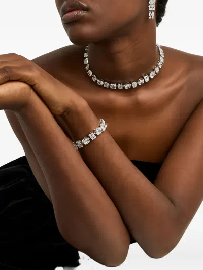 Rabanne Crystal-embellished Bracelet In Silver
