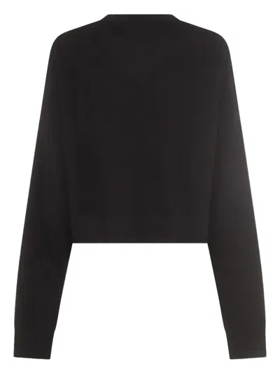 Blumarine Crystal-embellished Wool Sweater In Black