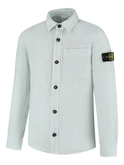 Stone Island Compass-badge Button-down Shirt In Green