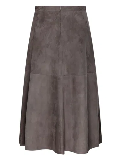 S Max Mara High Waist Skirts Seam Detailing In Brown