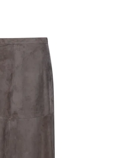 S Max Mara High Waist Skirts Seam Detailing In Brown