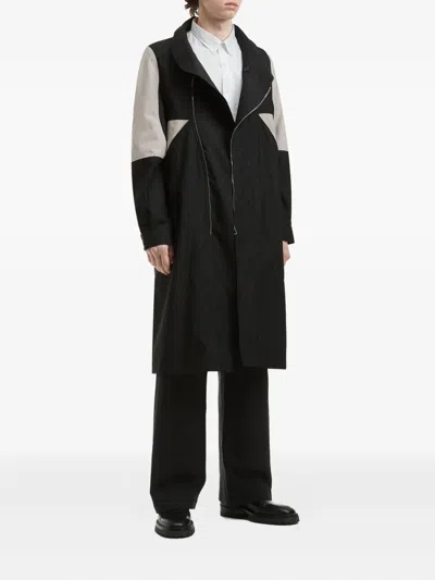 Kiko Kostadinov Panelled Zip-front Coat In Black