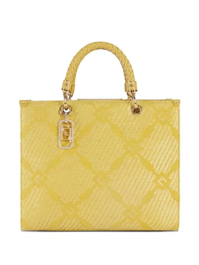 Elisabetta Franchi Braided-handle Crystal-embellished Tote Bag