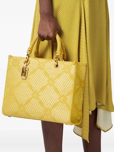 Elisabetta Franchi Braided-handle Crystal-embellished Tote Bag