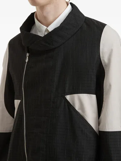 Kiko Kostadinov Panelled Zip-front Coat In Black