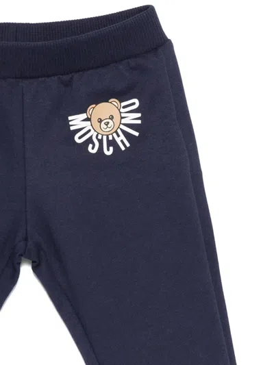 Moschino Teddy-logo Tracksuit In Blue