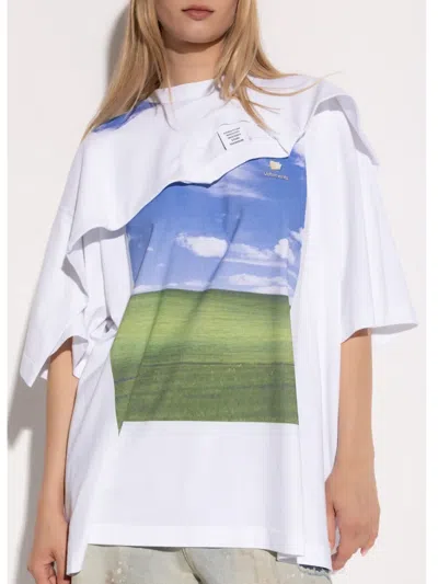 Vetements White Desktop Double Layered T-shirt In White