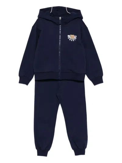 Moschino Teddy-print Tracksuit In Blue