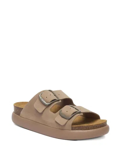 Scholl Noelle Double-buckle Chunky Sandals In Neutral