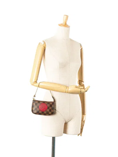 Pre-owned Louis Vuitton 2008 Damier Ebene Trunks And Bags Mini Pochette Accessoires Handbag