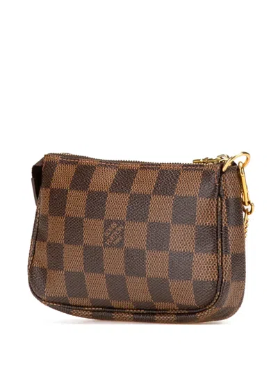 Pre-owned Louis Vuitton 2008 Damier Ebene Trunks And Bags Mini Pochette Accessoires Handbag