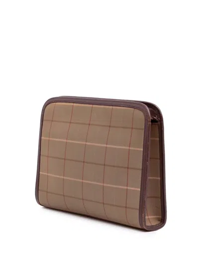 Pre-owned Burberry 20th Century Vintage Check Canvas Clutch Bag
