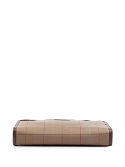 Pre-owned Burberry 20th Century Vintage Check Canvas Clutch Bag