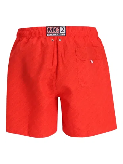 Mc2 Saint Barth Logo-print Swim Shorts In Red