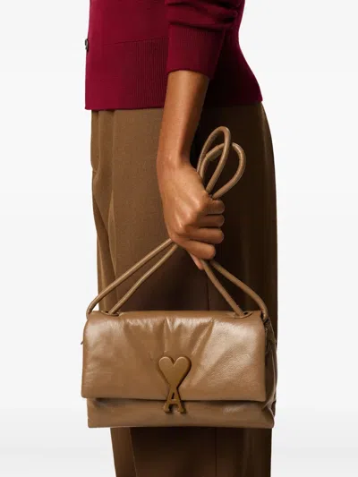 Ami Alexandre Mattiussi Brown Smooth Leather Voulez Vous Bag Brown