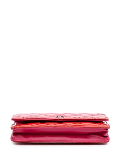 Pre-owned Chanel 2014-2015 Bicolor Classic Patent Wallet On Chain Crossbody Bag