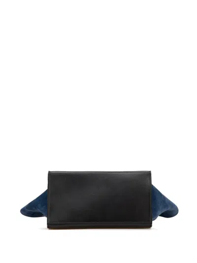 Pre-owned Celine 2012 Medium Tricolor Calfskin And Suede Trapeze Satchel