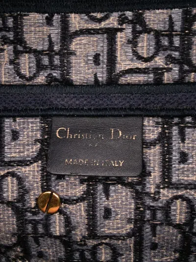 Pre-owned Dior 2020 Oblique Embroidered Canvas Saddle Bag Shoulder Bag