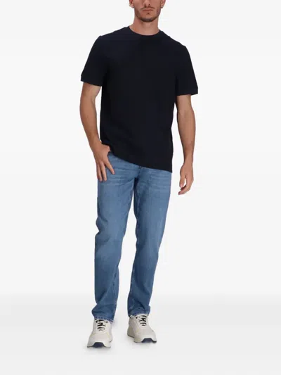 Hugo Boss X David Beckham Taut 73 Short Sleeve Crewneck Tee In Blue