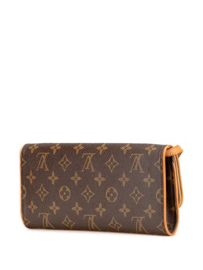 Pre-owned Louis Vuitton 2002 Monogram Pochette Twin Gm Crossbody Bag