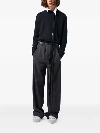 Ann Demeulemeester Turtleneck Knitted Sweater In Blue