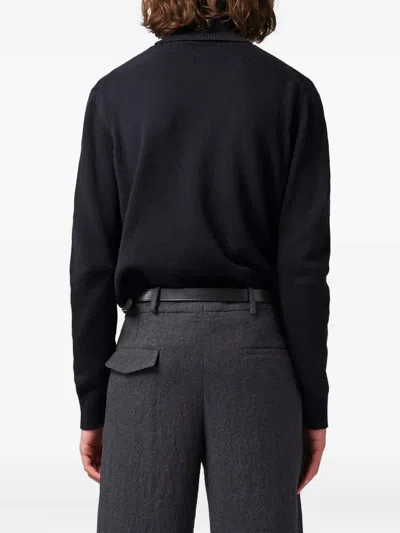 Ann Demeulemeester Turtleneck Knitted Sweater In Blue