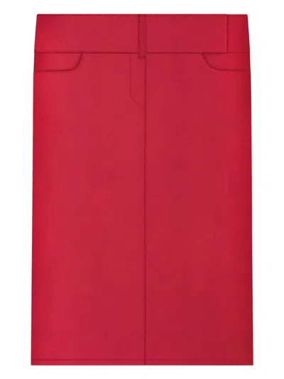 Courrèges Mid Lenght Belted Skirt In Red