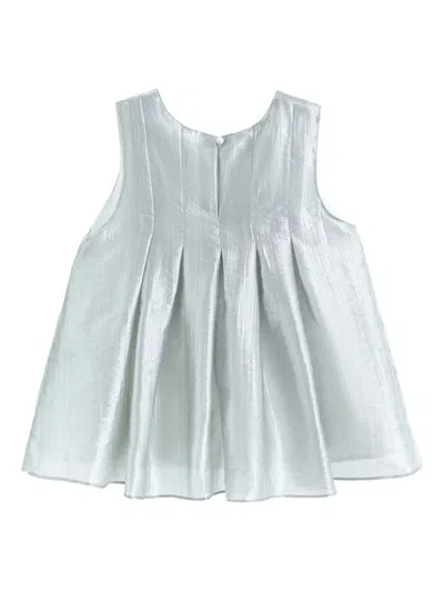 Tulleen Bow-embellished Pleated Skirt Set In Gray