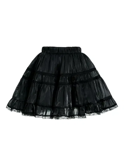 Tulleen Glitter Ruffled Skirt Set In Black