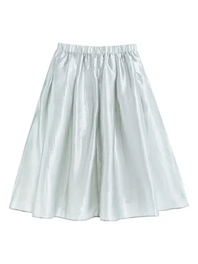 Tulleen Bow-embellished Pleated Skirt Set In Gray