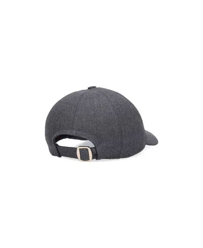 Gucci Canvas Baseball Hat With Web In Gray