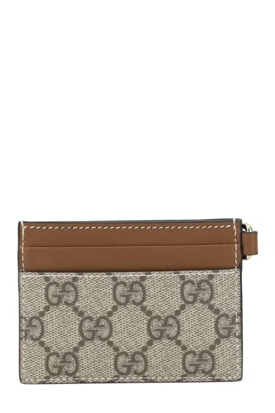 Gucci Card Holder Gg Emblem In Brown